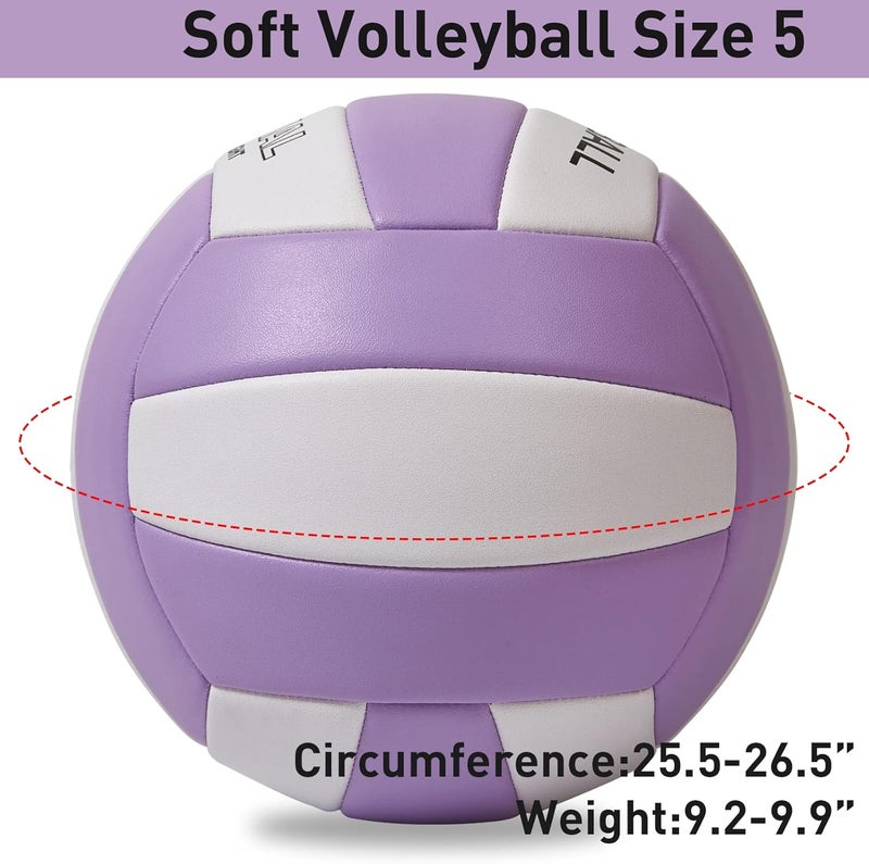 EVZOM Super Soft Volleyball Beach Volleyball Official Size 5 for Outdoor/Indoor/Pool/Gym/Training Premium Volleyballs Equipment Durability Stability Sports Ball - Image 4